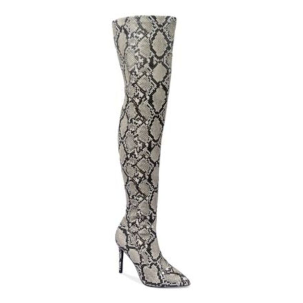 THALIA SODI Womens Beige Cushioned Pointed Toe Stiletto Zip-Up Dress Boots 5.5